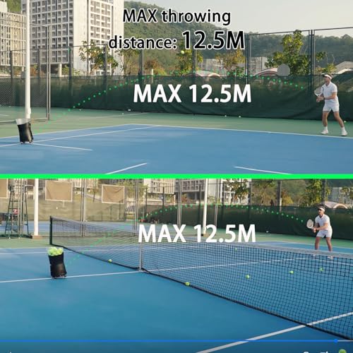 PT Mini Pro Tennis Ball Machine - Portable Smart Trainer for Beginners, 65+ Ball Capacity, 3-5H Battery Life, Adjustable Ball Speed & Angle, APP & Remote Control - color: Blakc
