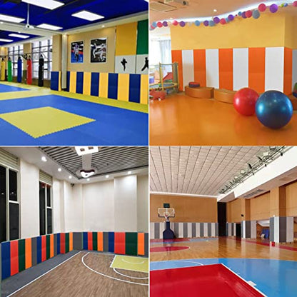 6FT HighGym Wall Paddings Basketball Court Wall Protection Pad - 2”Thick Foam Wall Mat Durable Protector for Wall-Mounted Basketball Hoops Garage Taekwondo(72" L x 20" W) - color: BLUE, style: 1 PACK