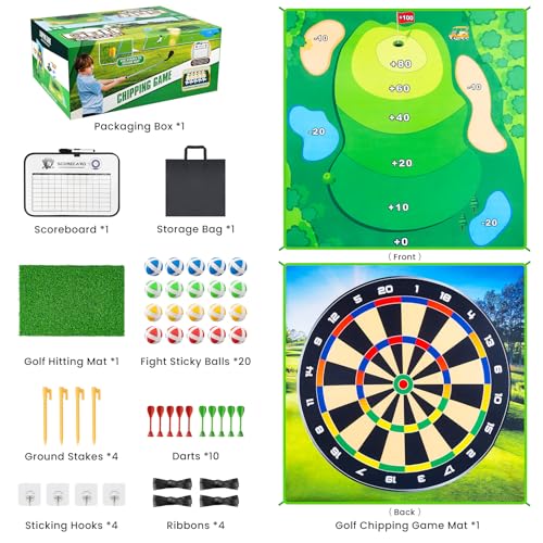 LYDARZ Battle Golf Game Set Chipping Game Practice Mat Games for Backyard Fun and Swing Training, Golf Hitting Mat Play for Golf Parties and Kids Family Activities Outdoor - size: Target Disk Pattern: 5A
