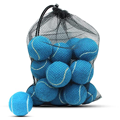 Tennis Balls,8/18/40/90 Pack Training Tennis Balls Practice Balls with Mesh Bag for Easy Transport, Pet Dog Playing Balls, fit for Beginner Training Ball - color: Light Blue, size: 18 Pack