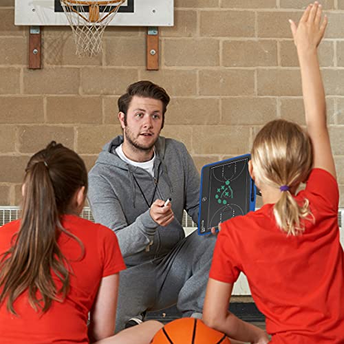 13.5'' Electronic Football Tactical Board, Basketball Coaching LCD Soccer Strategy Board With Stylus Pen, Marker Training Writing Tablet Coach Gifts - color: Basketball Blue