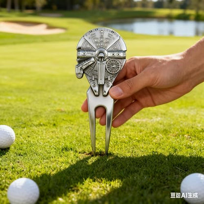 WIGERLON Golf Divot Tool and Ball Marker Set,Divot Repair Tool with Ball Marker(1pcs Divot Tool,2 Set Golf Hat Clip with Enamel Magnetic Ball Marker)