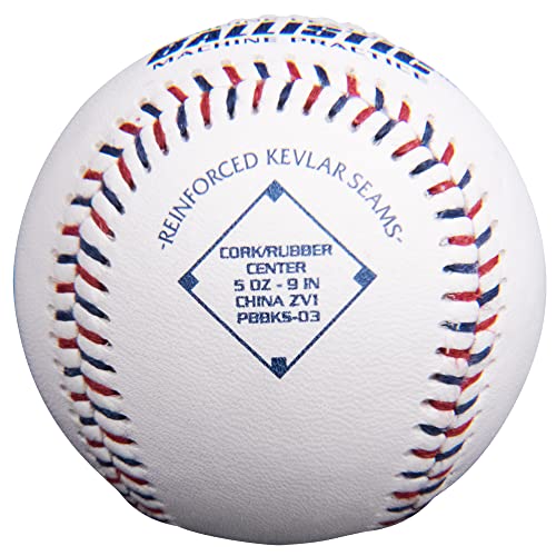 Baden Ballistic Leather Pitching Machine Baseballs | Durable Leather Construction for Consistent Performance, 12-Pack