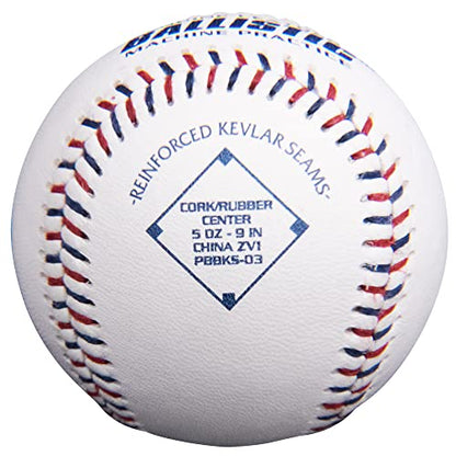 Baden Ballistic Leather Pitching Machine Baseballs | Durable Leather Construction for Consistent Performance, 12-Pack