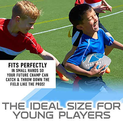 Franklin Sports NFL Team Footballs - Rubber Youth Mini Balls for All Teams - Kids 8.5" Football + Air Pump Sets - Official NFL Licensed - style: Detroit Lions
