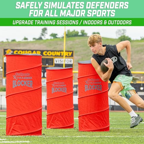 GoSports XTRAMAN Blocker Pop-Up Defenders 3 Pack - Large Size Multi-Sport Blocking Dummy - Training Equipment for Basketball, Football, & Soccer