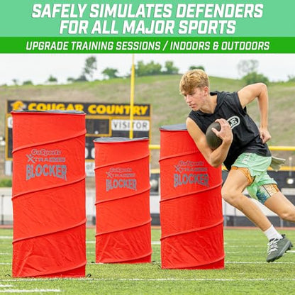 GoSports XTRAMAN Blocker Pop-Up Defenders 3 Pack - Large Size Multi-Sport Blocking Dummy - Training Equipment for Basketball, Football, & Soccer