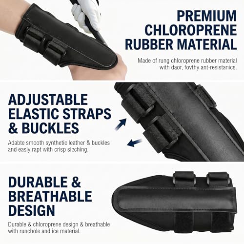 NADUSEP Golf Wrist Brace with Arm Band, Golf Swing Training Aid Kit to Correct Wrist Angle, Improve Swing Plane & Build Muscle Memory – Golf Swing Trainer for Beginners and Practice