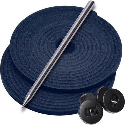 AliBall Baseball Glove Lace Kit - 2x80 Leather Laces w/Needle & Locks | Relacing Repair Kit for Baseball/Softball + Guide - color: Blue
