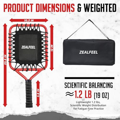 ZEALFEEL Baseball Racket for Fly Balls, 19-Ounce Fungo Racket Baseball/Softball Training, Scientific Weighted Bat with Ergonomic for Parents & Coaches, Hitting Ground Balls, Pop Flies & Line Drives
