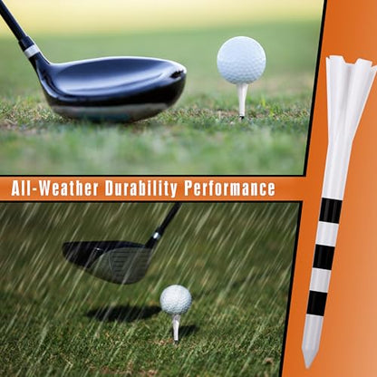 Professional 3-1/4” Golf Tees Reduces Friction & Side Spin - Choose 72 Pack,150 Pack or 200 Pack - color: 120 Pack 3-1/4" with 1-1/2" Mixed Size
