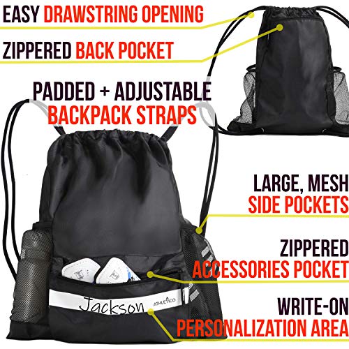 Athletico Drawstring Soccer Bag - Soccer Backpack For Boys or Girls Can Also Carry Basketball or Volleyball