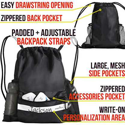 Athletico Drawstring Soccer Bag - Soccer Backpack For Boys or Girls Can Also Carry Basketball or Volleyball