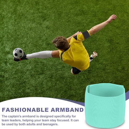 Soccer Captain Armband, Elastic Wrist Arm Bands Adjustable Player Team Leader Anti-Slip Badge Sports Accessories-Fit - color: Light Blue