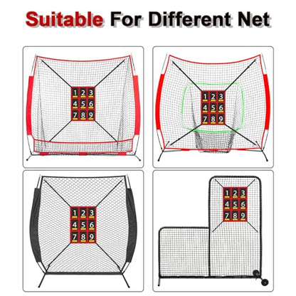 9-Section Numbered Strike Zone Trainer for Baseball & Softball | Adjustable 19"x27" Pitching Target Net to Improve Pitching Control & Hitting Accuracy for All Ages.