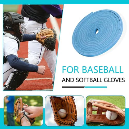 Baseball Glove Lace, Mitt Lace Repair Kit Softball 2 Leather Laces and 2 Lacing Needles for Catcher's Glove - color: Light Blue