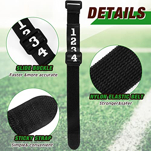 Taiyin 3 Pcs Football Referee Gear Official Football Numbered Wrist Down Indicator Sliding Side Clip Umpire Indicator Hook and Loop Umpire Football Referee Gear Wristband Referee Accessories, Black