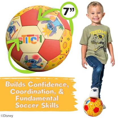Soccer Ball 7 Inch for Kids 3+ Years Old, Ships Deflated, Disney Stitch Jr - color: Stitch Jr