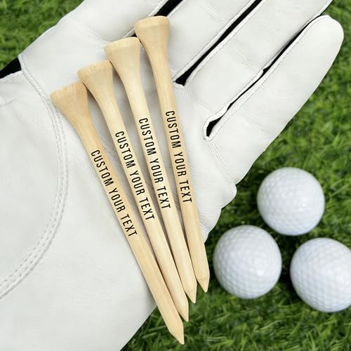 Personalized Golf Tee Holder with 5 Tees, Leather Golf Tee Strap with Clip, Custom Name Golf Accessories, Golf Gift for Men & Dad
