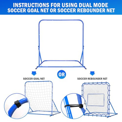 4x4FT Dual-mode Soccer Goal & Rebounder Net,Premium Durability for Intense Shooting Training,Quick-Switch Angle Soccer Training for Control,Passing Practice,Easy Setup Soccer Gifts for Kids Teen Adult