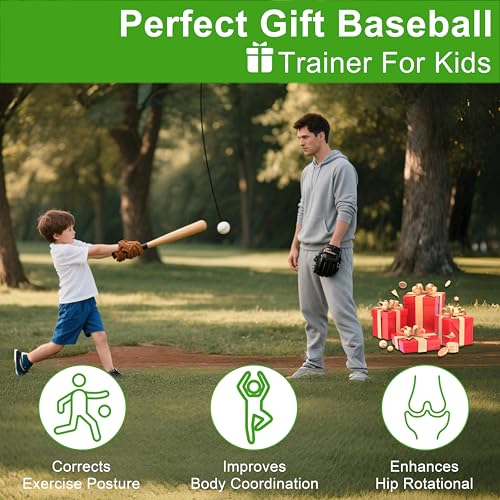 Baseball Sewing Trainer, Rope Bat Swing Trainer, Softball Training Equipment Hitting, Enhance Hitting Skills with Combined Tee and Front Toss for Easy Drills, Improving Batting Precision