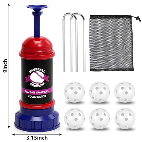 Portable Baseball Hitting Training, Tee Ball Popper Batting Practice Tool,Hitting Tee for Perfect Swings, Batting Machine for Practicing Hitting Without a Pitcher
