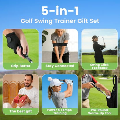 Retractable Golf Swing Training Aid, Telescopic Club Indoor & Outdoor Practice Warm-Up Golf Swing Trainer -Strength & Tempo Training for Golfer Beginner Men Woman Golf Gift