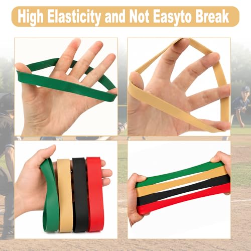 20 Pcs Baseball Glove Rubber Bands, Baseball Glove Wrap Strap, 4 Colors Baseball Glove Shape Keeper Bands for Softball & Baseball, Glove Shaper, Fits Most Gloves