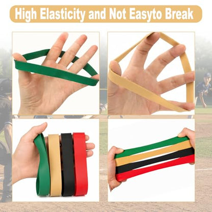 20 Pcs Baseball Glove Rubber Bands, Baseball Glove Wrap Strap, 4 Colors Baseball Glove Shape Keeper Bands for Softball & Baseball, Glove Shaper, Fits Most Gloves
