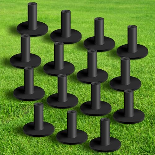 Amy Sport Rubber Golf Tees for Driving Range Value 15 Pack, 1.5’’ or 2.0’’ White/Black Holders for Hitting Mats Indoor Outdoors, Stable Height Control - color: Dark 15 Pack All 2''