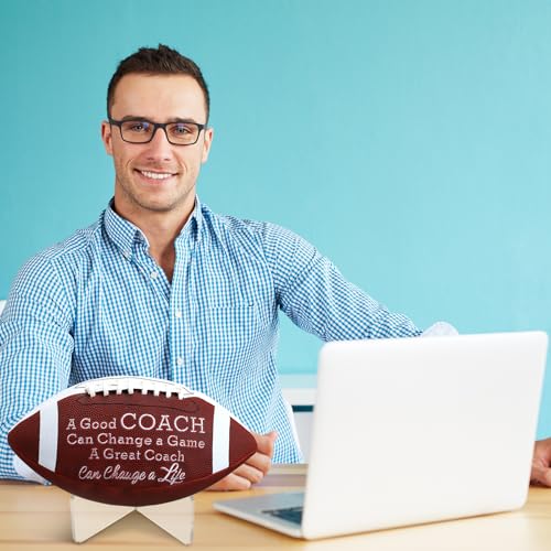 4 Pcs Autograph Football Soccer Gift Blank Signature Official Size Footballs Gifts with Acrylic Stand and Signature Pen Pump Two Tone Panels for Coach Gifts Anniversary Birthday - style: Football