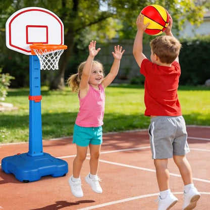 4 Packs Mini Basketballs 7 Inch Size 3 with Pump, Kids Small Basketball Set for Basketball Hoop Pool Party Games Indoor Outdoor Play Sports Toys Bouncy Basket Balls for Kids Toddlers 1-3 3-5 5-7 Gifts