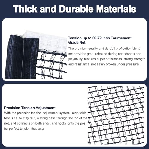 Runhike Ping Pong Net Compatible with Stiga, Durable Stable Table Tennis Net Compatible with Stiga, Stable for Intense Table Tennis Matches with Chian Tension,Navy,2PCS