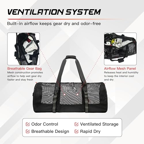 TRAILKICKER Premium Foldable & Durable Extra-Large Sports Equipment Bag – Perfect for Sports Gear Storage, Basketball, Football, Soccer, Rugby, Hockey