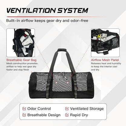 TRAILKICKER Premium Foldable & Durable Extra-Large Sports Equipment Bag – Perfect for Sports Gear Storage, Basketball, Football, Soccer, Rugby, Hockey