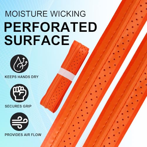 Pickleball Grip Tape 3pcs Overgrip Pickleball Paddle Grip Tape with Raised Ridge Replacement Grip Wrap Accessory for Pickleball Paddle Handle - color: Yellow red and orange