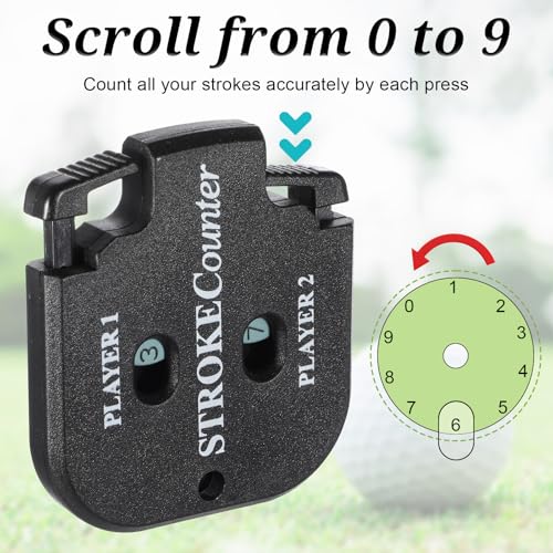 simarro 4pcs Golf Stroke Counter, Mini Golf Ball Scorer Counter Clicker Portable Golf Score Counter with Dial Resetting Tool Key Chain for Different Kinds of Competitions and Games