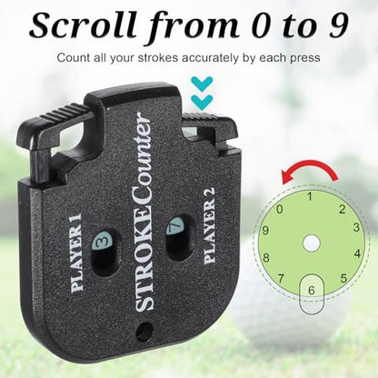 simarro 4pcs Golf Stroke Counter, Mini Golf Ball Scorer Counter Clicker Portable Golf Score Counter with Dial Resetting Tool Key Chain for Different Kinds of Competitions and Games
