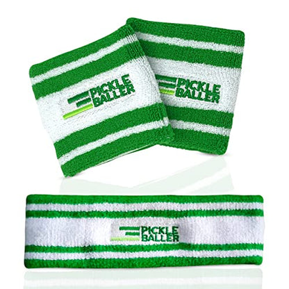 Super Fly Goods Sweatbands Pickleball Golf Tennis Great Gift or for Your Sports or Team Wristband Sports Band Set Including Towel Wrist and Head Sweatbands - style: Pickleball Head & Wristband Set