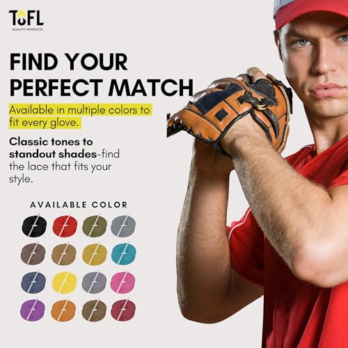 TOFL Softball and Baseball Glove Lace Kit | Mitt Lace Glove Repair Lacing Kit | 2 Leather Laces with Lacing Needle for Catchers Glove