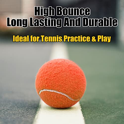 GKK Durable Pressurized Tennis Balls - 12 Pack Yellow Felt Training Balls for Beginners and Dogs - color: orange tennis balls