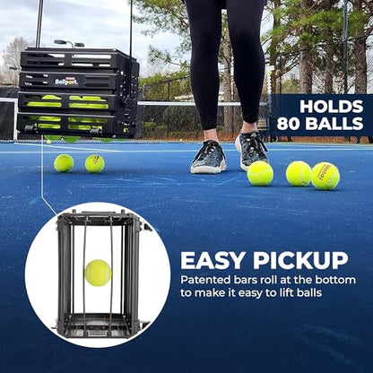 Tourna Ballport Deluxe Tennis Ball Hopper with Wheels - style: Black
