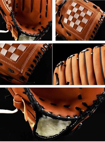 WEILFYONK Baseball Gloves 9.5-12.5 inches, Training and Beginner Softball Gloves, Youth and Beginner Softball, Right-Handed Throwing (Rose Red, 9.5)