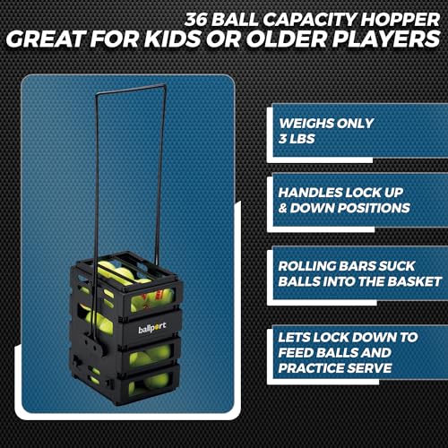 Tourna Mini Ballport Tennis Ball Pick Up Hopper - style: Blue