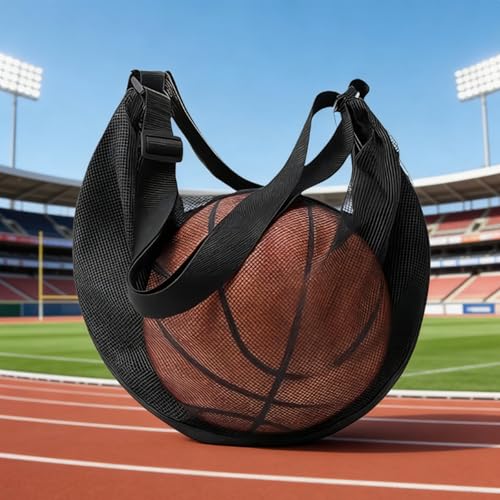 1pc Basketball Bag，Multi-Purpose Sports Equipment Carrier，Fits Basketballs Footballs Volleyballs，Adjustable Shoulder Strap Sports Sling Bag，With Internal Pocket for Small Items