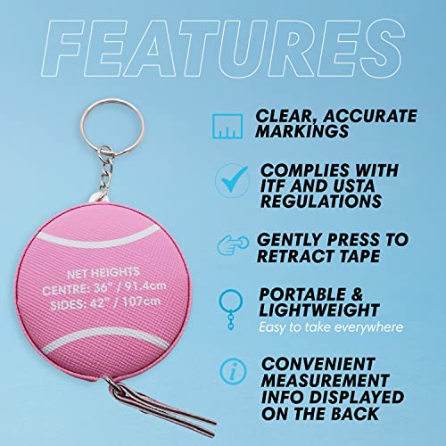 Scoring Right Net Checker Tennis Net Height Measuring Tape and Keyring