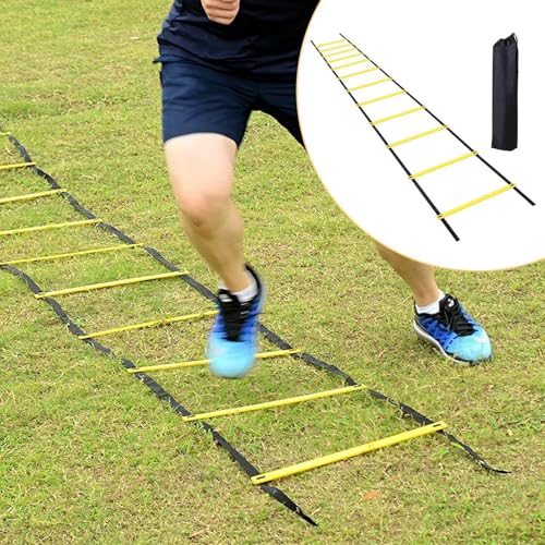 Training Agility Ladder - 19.6ft Agility Sports Ladder, 12 Rung Speed Training Set with Carry Bag for Professional Workout Drills, Fitness, Gym Exercise, Outdoor Sports Practice, Baseball