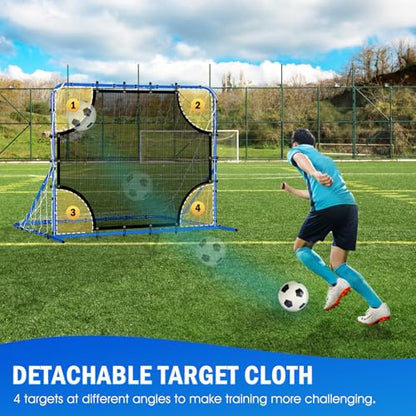Soccer Baseball Rebounder Net, Soccer Goal Net, Volleyball Softball Rebound Pitchback Net Quick-Switch Angle Training for Control, Passing Practice, Bounce Back Rebounder Goals Gifts Trainer Equipment - size: 5FTx4FT