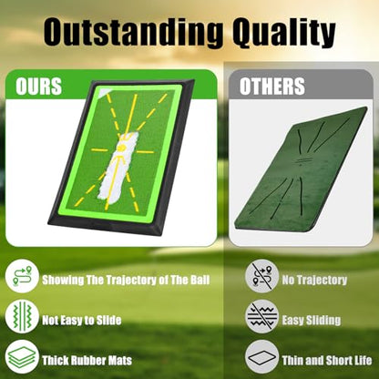 Golf Swing Training Mat,Golf Hitting Mat Outdoor Indoor with Path Feedback,Golf Swing Tracker Mats for Beginners,Men,Women