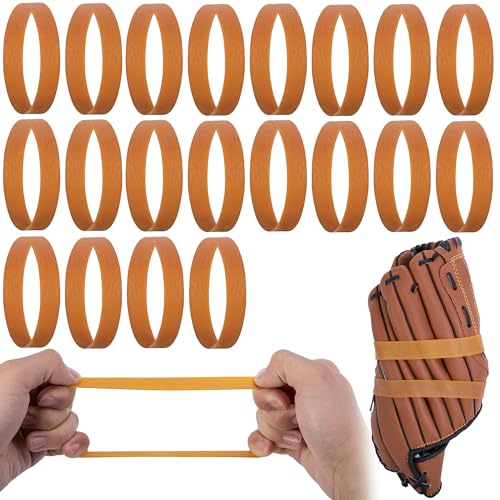 RunNico 20 Pcs Baseball Glove Rubber Band, Baseball Rubber Wrap Band, Elastic Softball Strap Accessories for Players to Keep The Shape of Gloves and Glove Better Care